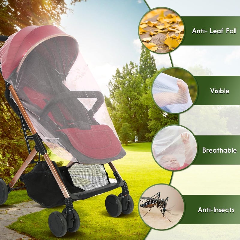 AMORBASE Stroller Mosquito Net, 2-Pack Bug Net Cover for Stroller, Bassinets, Cradles, Playards, Pack N Plays and Portable Mini Crib, Durable Baby Insect Netting Infant Essential (2, Pink) - Image 2
